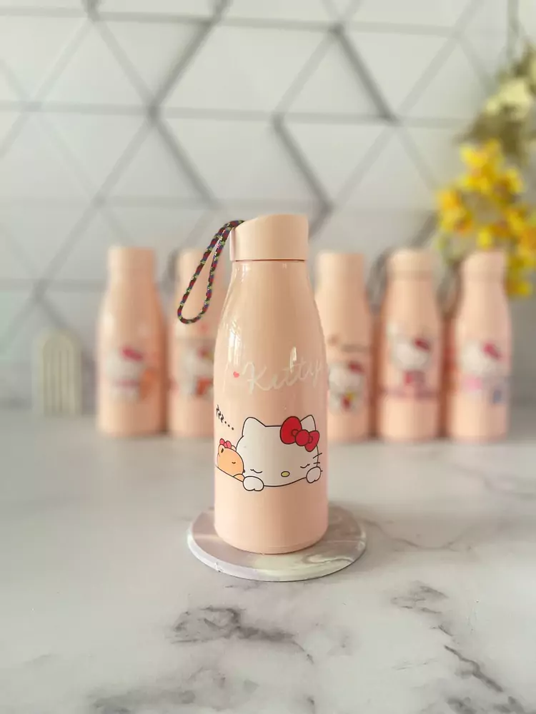 بطری آب شیشه ای طرح کیتی