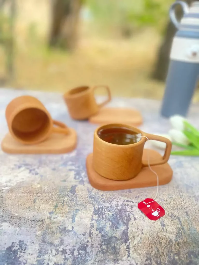 ماگ چوبی با زیره