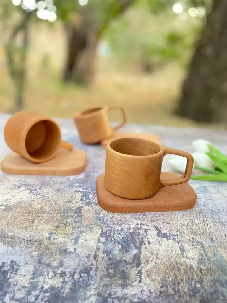 ماگ چوبی با زیره