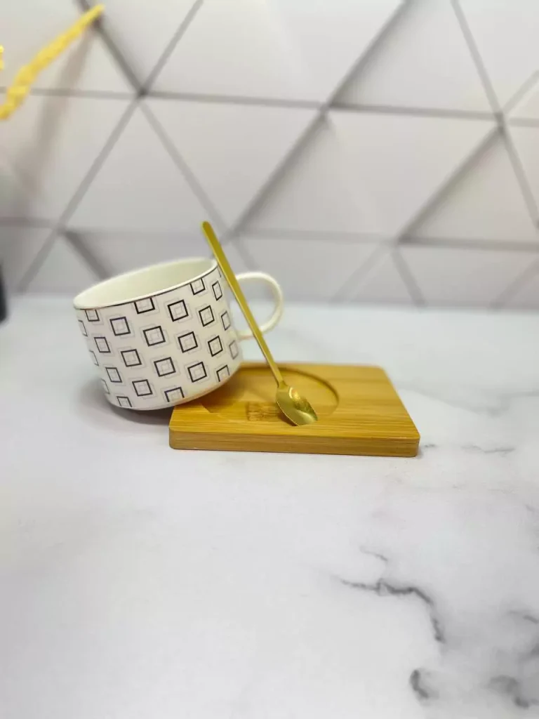 ست فنجون و زیره چوبی