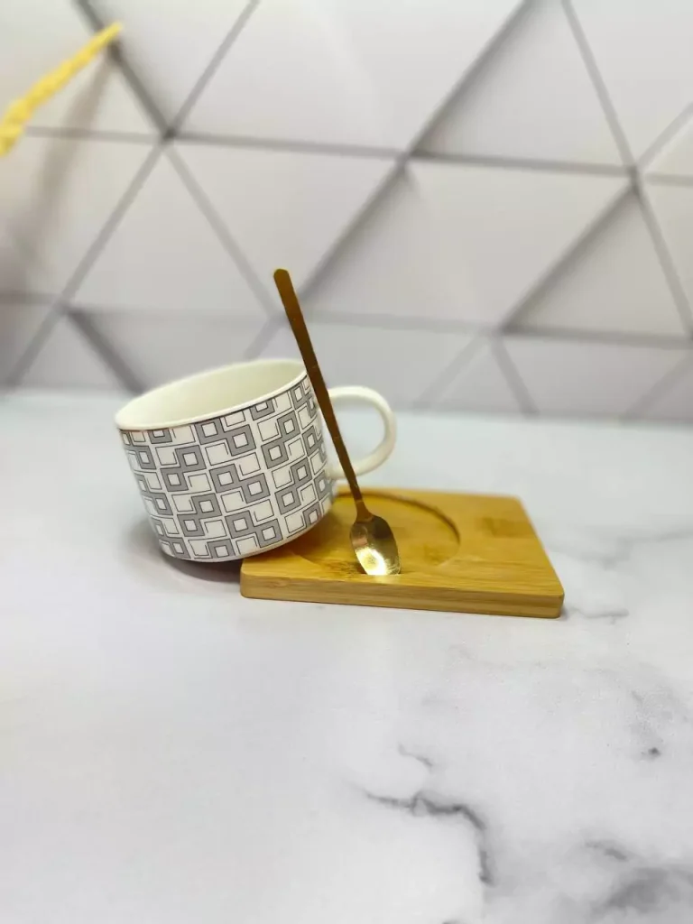 ست فنجون و زیره چوبی