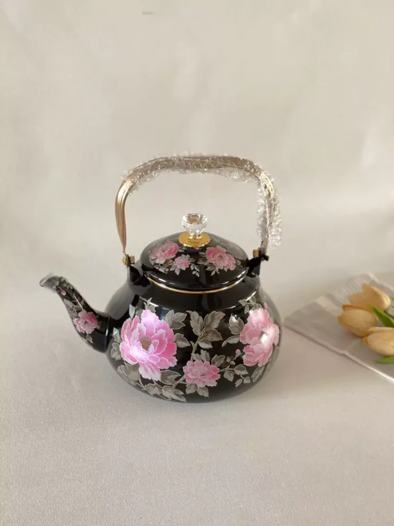 کتری لعابی طرح گل