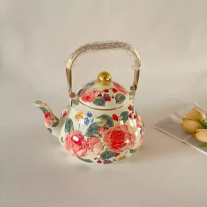 کتری لعابی طرح گل